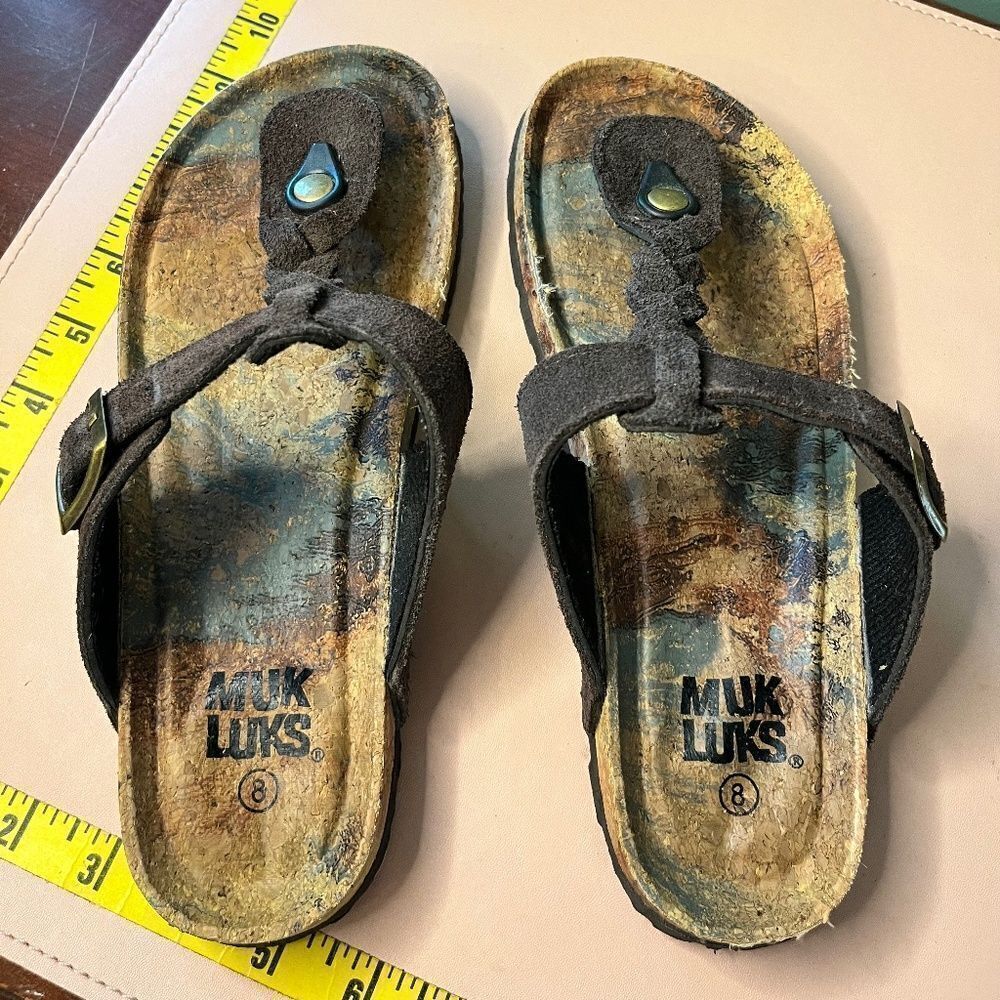 MUK LUKS Women's Marsha Terra Turf Sandals Like NEW Size 8 - Picture 2 of 16